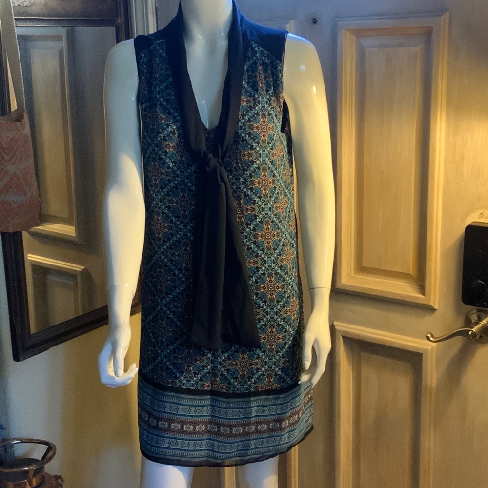 Laundry By Shelli Segal Blue and Black Mini Dress NWT